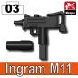 Preview: Minifig Cat Ingram M11 Submachine Gun with detachable Silencer
