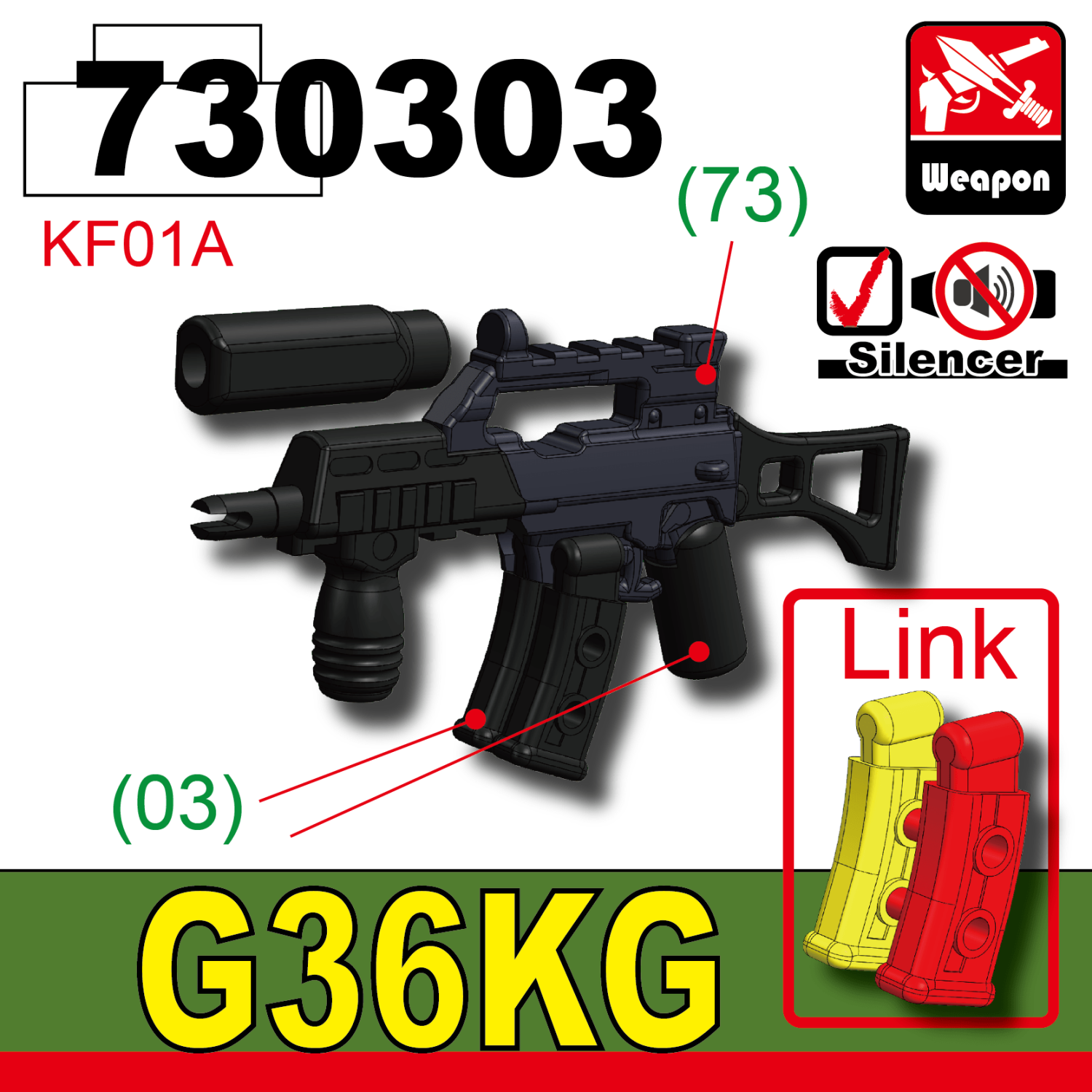 Minifig Cat G36 KG, dismountable