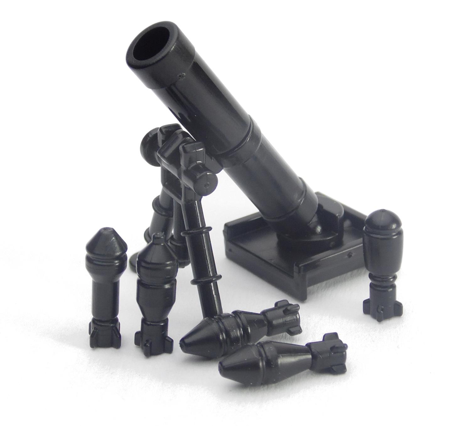 Minifig.Cat M2 Mörser Waffe mit Granaten, kompatibel mit LEGO® Figuren