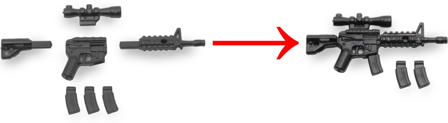 Minifig Cat M4 Sniper, dismountable