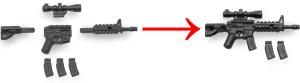 Minifig Cat M4 Sniper auseinandernehmbar